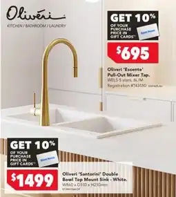 Harvey Norman Oliveri 'Essente' Pull-Out Mixer Tap offer