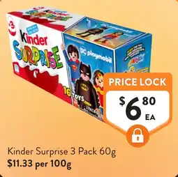 Foodworks Kinder Surprise 3 Pack offer