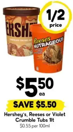 Drakes Hershey's, Reese's or Violet Crumble Tubs offer