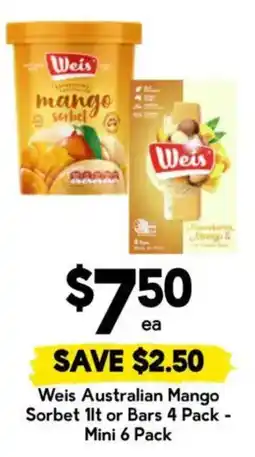Drakes Weis Australian Mango Sorbet offer
