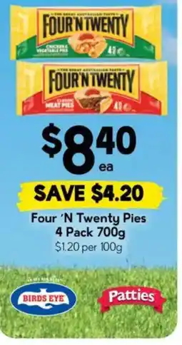 Drakes Four 'N Twenty Pies offer