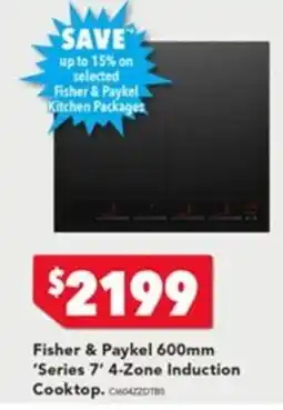 Harvey Norman Fisher & Paykel 600mm 'Series 7' 4-Zone Induction Cooktop offer