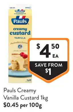 Foodworks Pauls Creamy Vanilla Custard offer