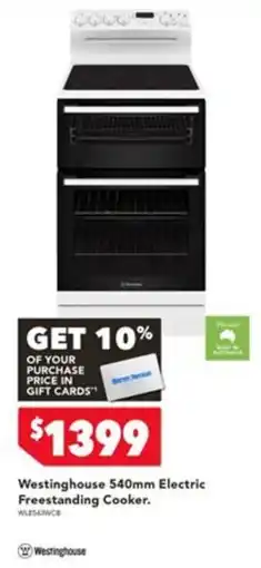 Harvey Norman Westinghouse 540mm Electric Freestanding Cooker offer
