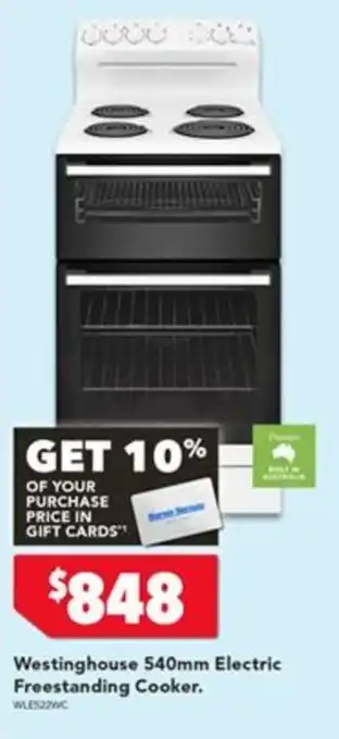 Westinghouse 540mm Electric Freestanding Cooker