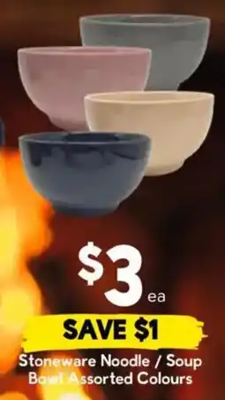 Drakes Stoneware Noodle / Soup Bowl Assorted Colours offer
