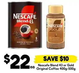 Drakes Nescafe Blend 43 or Gold Original Coffee offer