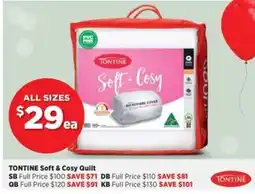 Spotlight Tontine Soft & Cosy Quilt offer