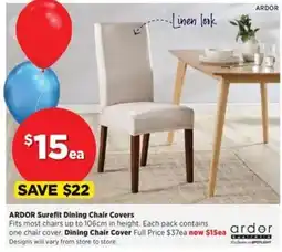 Spotlight ARDOR Surefit Dining Chair Covers offer