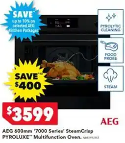 Harvey Norman AEG 600mm '7000 Series' SteamCrisp PYROLYXETM Multifunction Oven offer