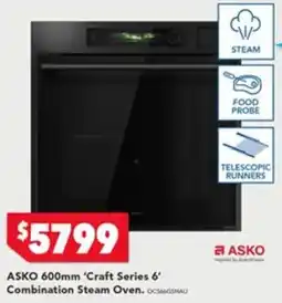 Harvey Norman ASKO 600mm 'Craft Series 6' Combination Steam Oven offer
