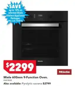Harvey Norman Miele 600mm 9-Function Oven offer