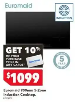 Harvey Norman Euromaid 900mm 5-Zone Induction Cooktop offer