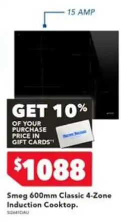 Harvey Norman Smeg 600mm Classic 4-Zone Induction Cooktop offer