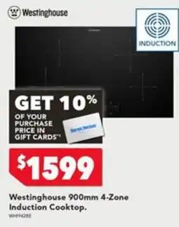 Harvey Norman Westinghouse 900mm 4-Zone Induction Cooktop offer