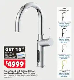 Harvey Norman Peppy Taps 5-in-1 Boiling, Chilled and Sparkling Filter Tap - Chrome offer