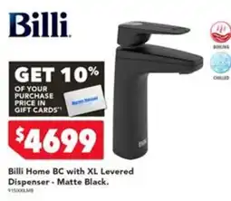 Harvey Norman Billi Home BC with XL Levered Dispenser - Matte Black offer