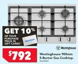 Harvey Norman Westinghouse 900mm 5-Burner Gas Cooktop offer