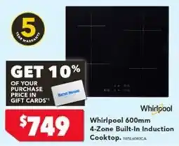 Harvey Norman Whirlpool 600mm 4-Zone Built-In Induction Cooktop offer