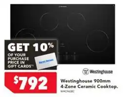 Harvey Norman Westinghouse 900mm 4-Zone Ceramic Cooktop offer