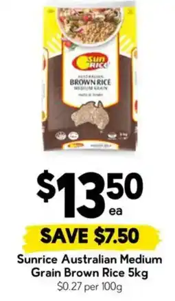 Drakes Sunrice Australian Medium Grain Brown Rice offer