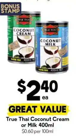 Drakes True Thai Coconut Cream or Milk offer