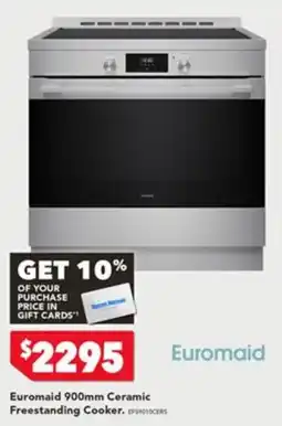 Harvey Norman Euromaid 900mm Ceramic Freestanding Cooker offer
