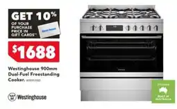 Harvey Norman Westinghouse 900mm Dual-Fuel Freestanding Cooker offer