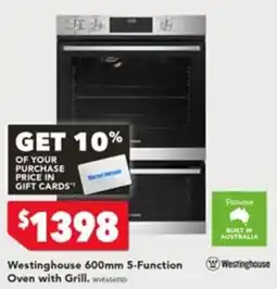Harvey Norman Westinghouse 600mm 5-Function Oven with Grill offer