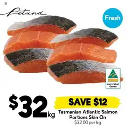 Drakes Petuna Tasmanian Atlantic Salmon Portions Skin On offer