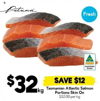 Drakes Petuna Tasmanian Atlantic Salmon Portions Skin On offer