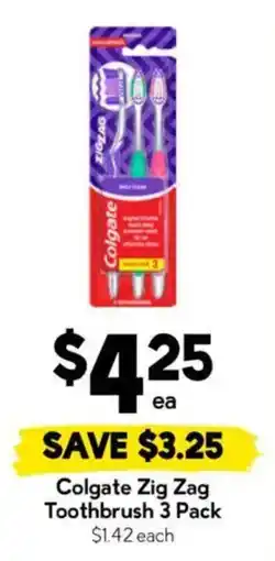 Drakes Colgate Zig Zag Toothbrush 3 Pack offer