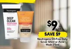 Drakes Neutrogena Oil-Free Daily Scrub or Acne Wash offer