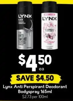 Drakes Lynx Anti Perspirant Deodorant Bodyspray offer