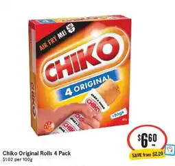 IGA Chiko Original Rolls offer