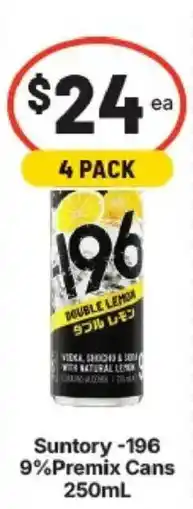 IGA Suntory -196 9%Premix Cans offer