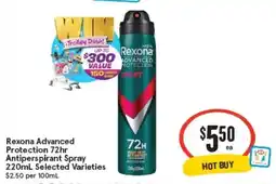 IGA Rexona Advanced Protection 72hr Antiperspirant Spray offer