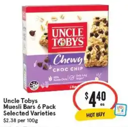 IGA Uncle Tobys Muesli Bars Selected Varieties offer