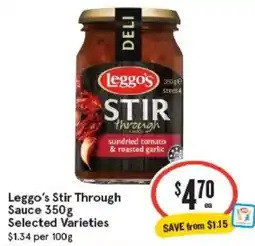 IGA Leggo's Stir Through Sauce Selected Varieties offer