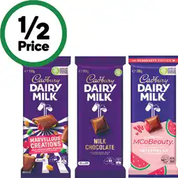 Woolworths Cadbury Dairy Milk or Marvellous Creations Blocks 150-190g offer