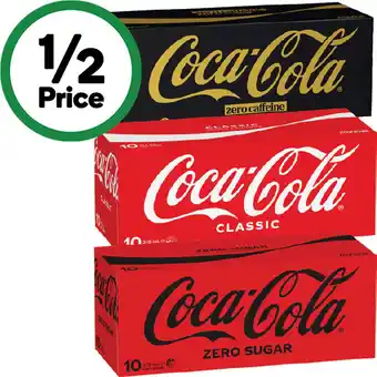 Woolworths Coca-Cola, Sprite or Fanta Soft Drink Varieties 10 x 375ml offer