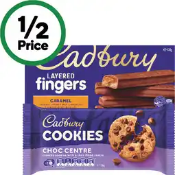 Woolworths Cadbury Cookies or Layered Fingers 114-167g offer