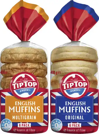 Coles Tip Top English Muffins 400g offer