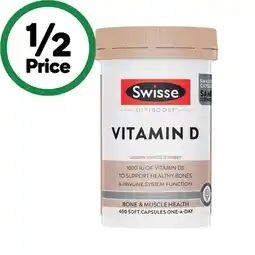 Woolworths Swisse Ultiboost Vitamin D 1000IU Capsules offer