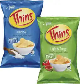 Coles Thins Potato Chips offer