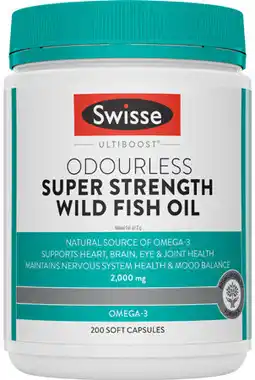 Coles Swisse Ultiboost Odourless Super Strength Wild Fish Oil Capsules offer