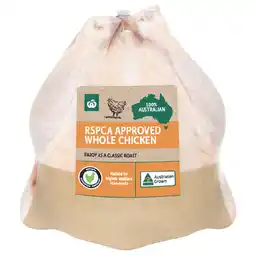 Woolworths Australian Fresh Whole Plain RSPCA Approved Chicken – From the Meat Dept offer