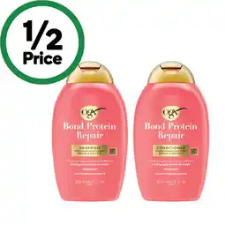 Woolworths OGX Bond Repair Shampoo or Conditioner 385ml offer