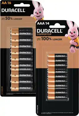 Coles Duracell Coppertop Batteries AA 16 Pack or AAA 14 Pack offer