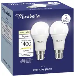 Coles Mirabella 14W GLS LED Light Globes offer